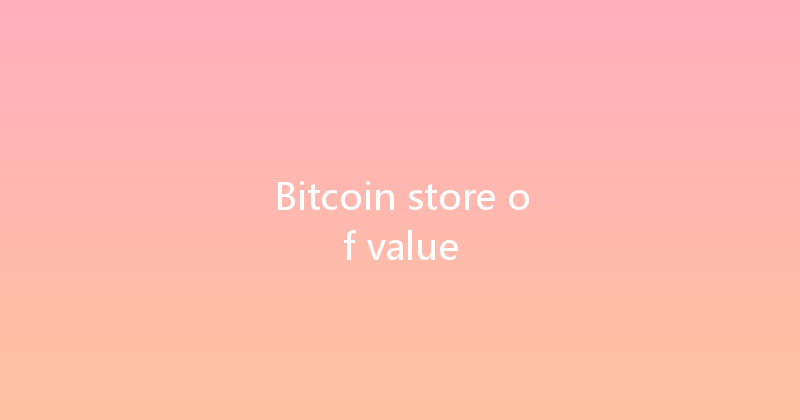 Bitcoin store of value 