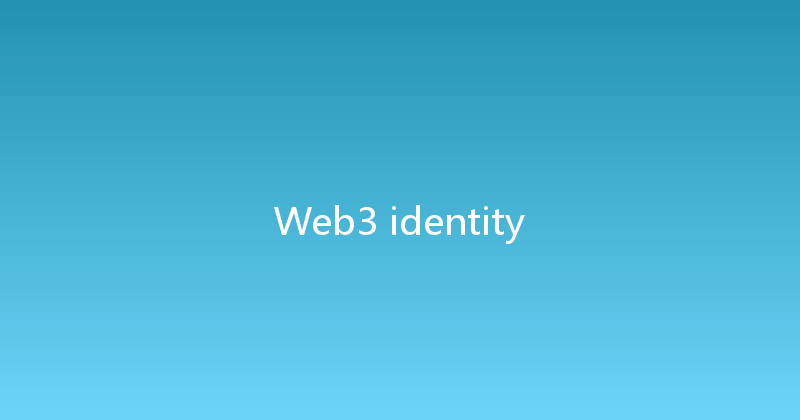 Web3 identity 